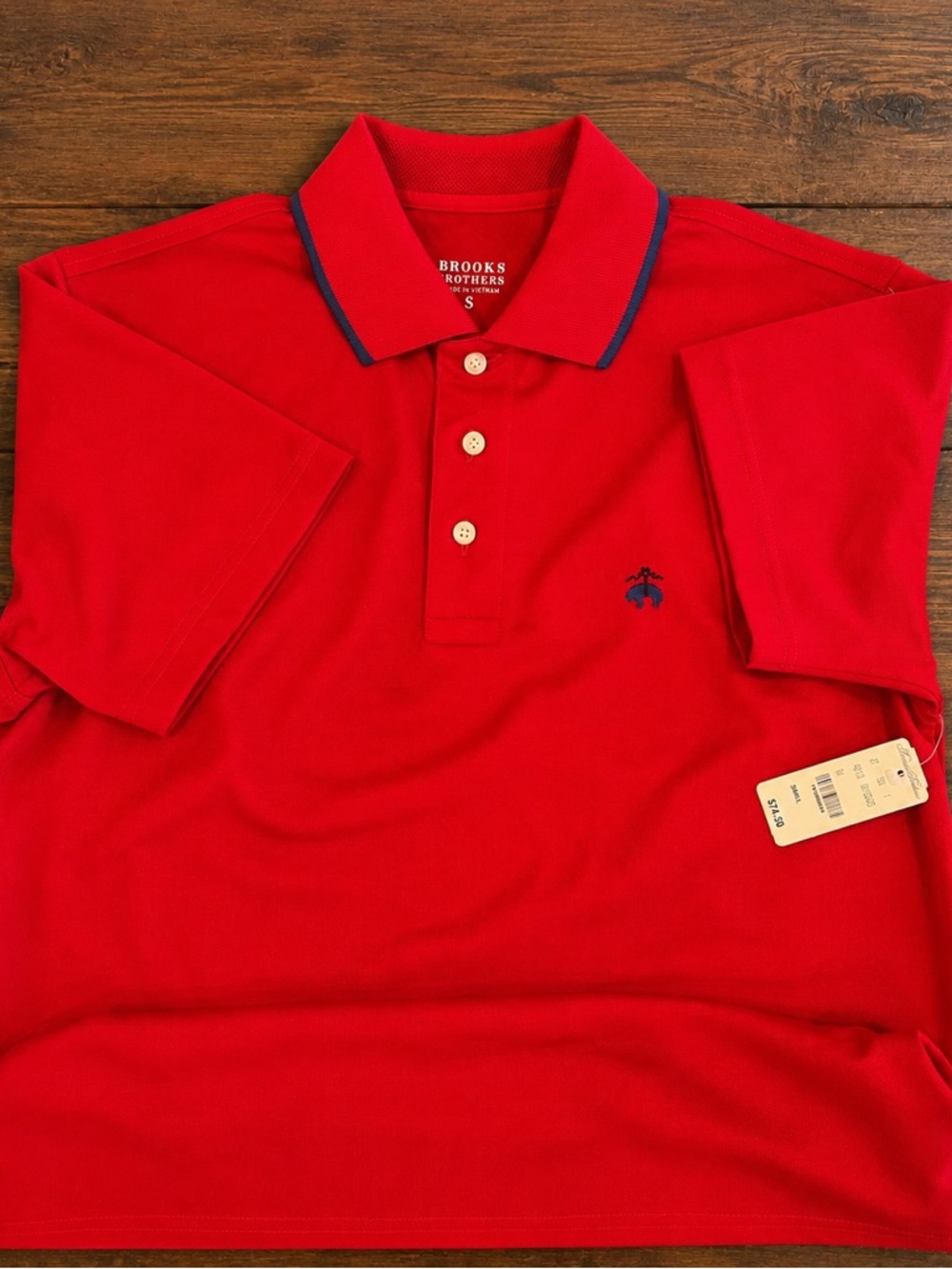 Brooks Brothers Red Polo with Navy Accent